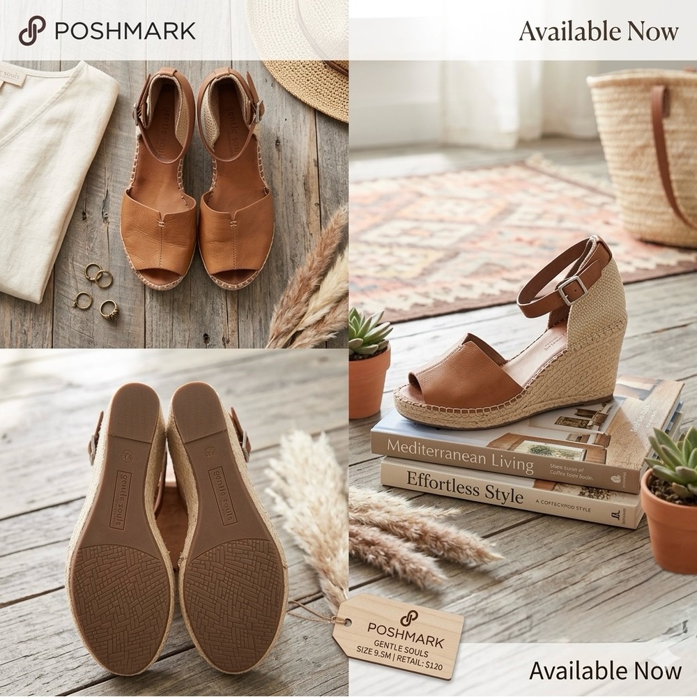 Gentle Souls Tan Leather Espadrilles